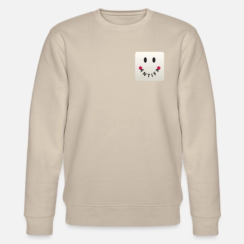 Friendly Antifa Greige | Gradient Design Smile - Stanley/Stella Unisex Bio-Sweatshirt CHANGER  - Beige
