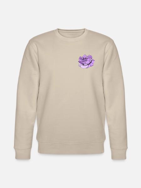 Lila Pfingstrose Linienkunst - Stanley/Stella Unisex Bio-Sweatshirt CHANGER - Beige