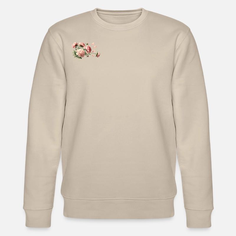 Pivoines roses romantiques - Sweat bio CHANGER Stanley/Stella Unisexe - beige