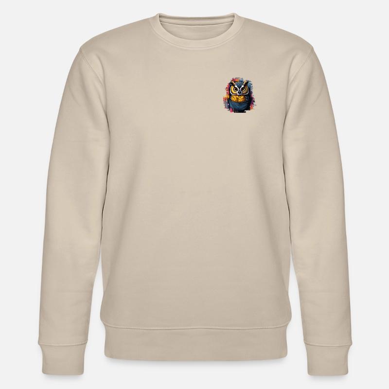 Eule grunge - Stanley/Stella Unisex Bio-Sweatshirt CHANGER  - Beige