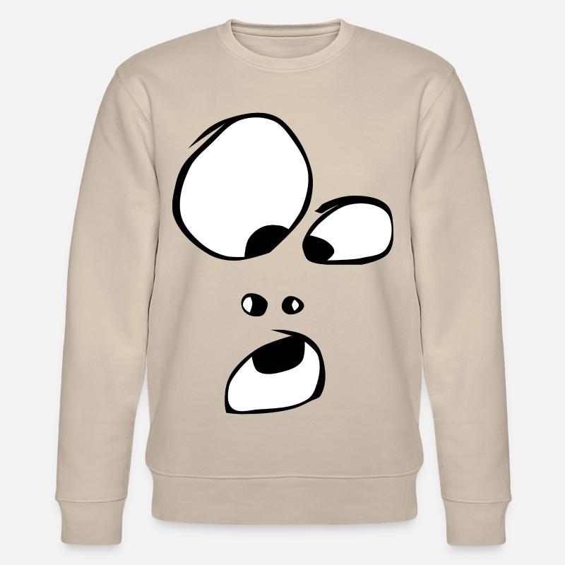 Powerful! Face Ghost Ghost Halloween Comic - Stanley/Stella CHANGER Unisex Organic Sweatshirt - beige