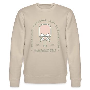 Pickleball Club Mädchen Freundin Ästhetik Team - Stanley/Stella Unisex Bio-Sweatshirt CHANGER  - Beige - Vorne - Nik (191cm) & Marisol (170cm)