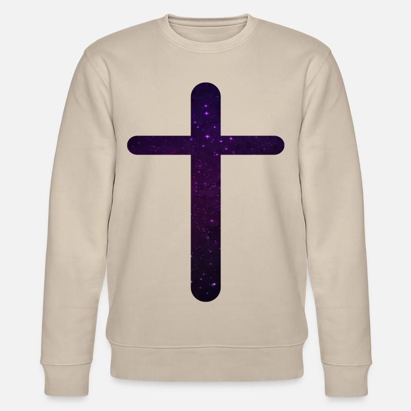 KREUZ CHRISTLICHER GLAUBE - Stanley/Stella Unisex Bio-Sweatshirt CHANGER  - Beige