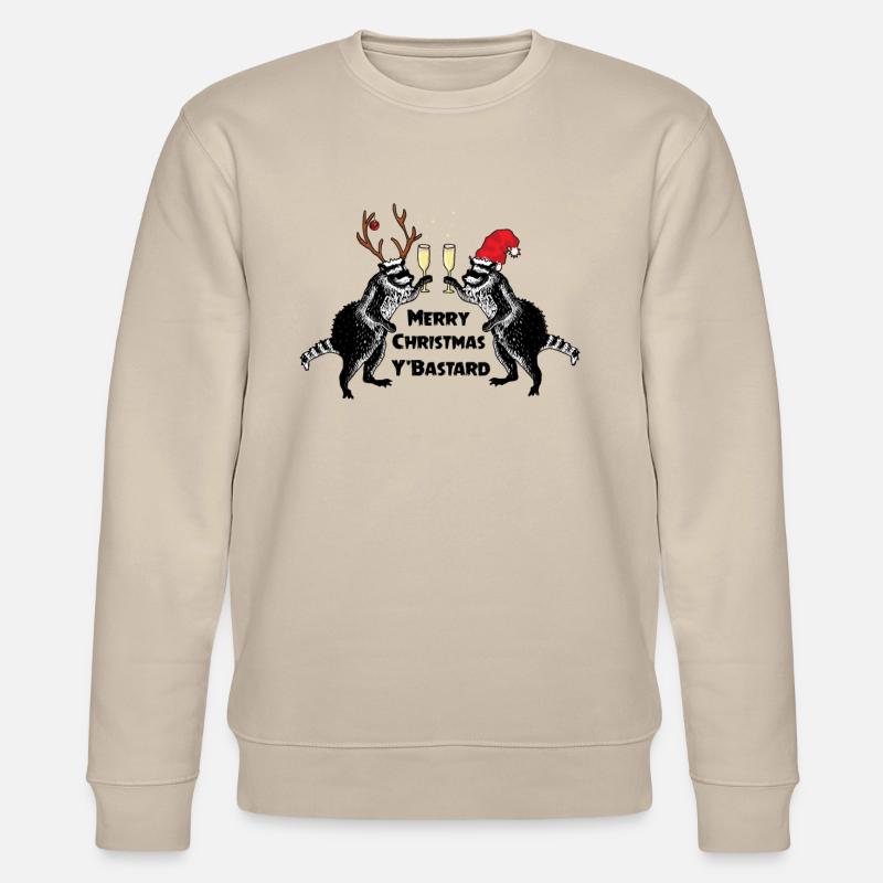 Weihnachts-Waschbären - Stanley/Stella Unisex Bio-Sweatshirt CHANGER  - Beige