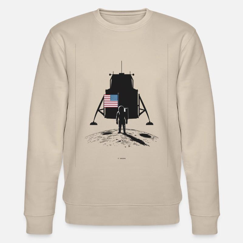 Astronaute et drapeau de l’alunissage - Sweat bio CHANGER Stanley/Stella Unisexe - beige