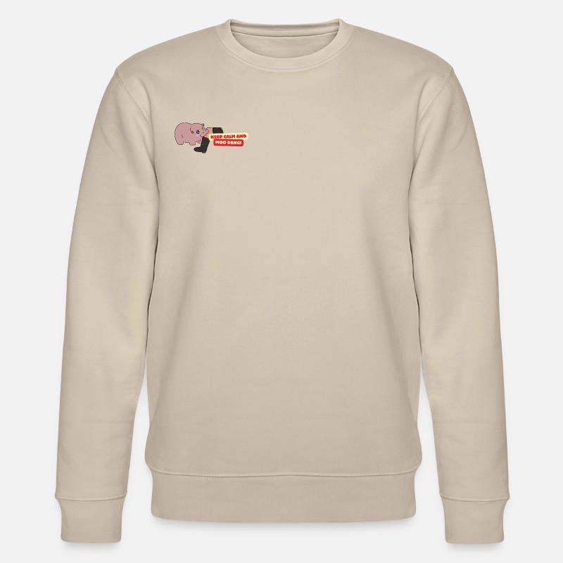 Moo Deng Attack! - Stanley/Stella CHANGER Unisex Organic Sweatshirt - beige