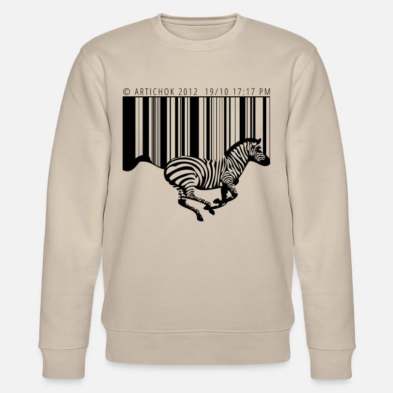 Zebra barcode - Stanley/Stella CHANGER Unisex Organic Sweatshirt - beige