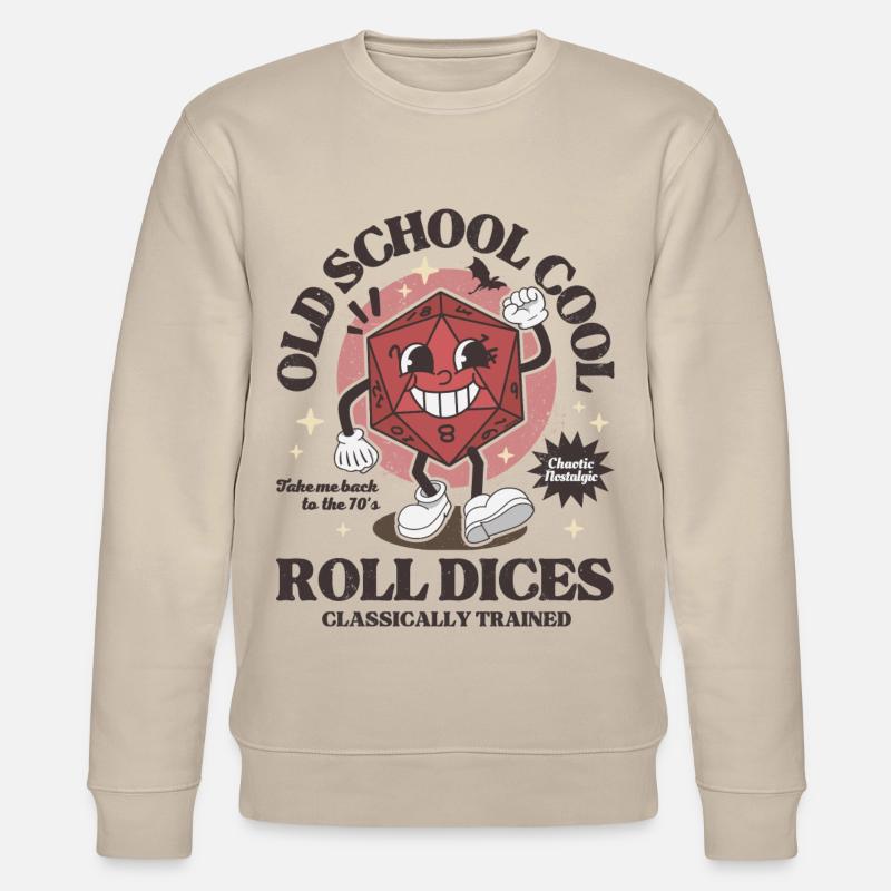Donjons - Dragons old school roll dices rétro D20 - Sweat bio CHANGER Stanley/Stella Unisexe - beige
