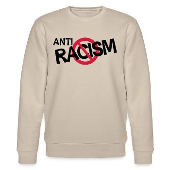 Anti Racism - Anti Racism Shirt - Stanley/Stella CHANGER Unisex Organic Sweatshirt - beige - Front - Nik (191cm) & Marisol (170cm)