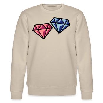 Couple de diamants (jeunes mariés, symbole de mariage/POS) - Sweat bio CHANGER Stanley/Stella Unisexe - beige - Devant - Nik (191cm) & Marisol (170cm)