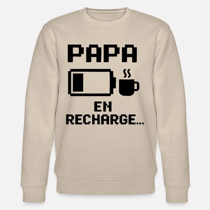 PAPA AUF AUFFÜLLUNG... - Stanley/Stella Unisex Bio-Sweatshirt CHANGER  - Beige