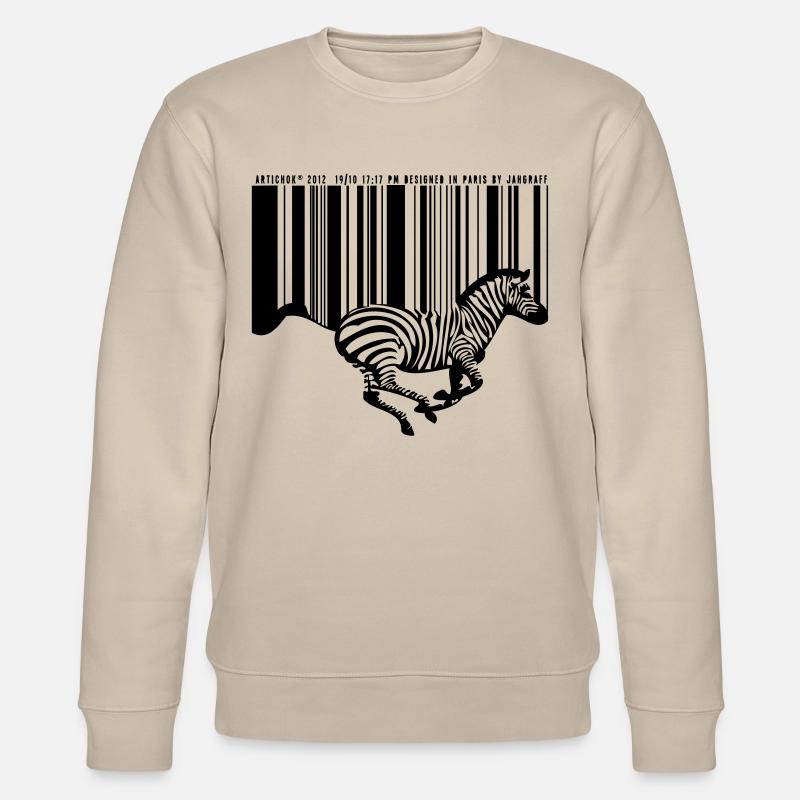 ZEBRA BARCODE - Stanley/Stella CHANGER Unisex Organic Sweatshirt - beige