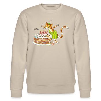Pettersson Und Findus Geburtstag Feiern Torte - Stanley/Stella Unisex Bio-Sweatshirt CHANGER  - Beige - Vorne - Nik (191cm) & Marisol (170cm)