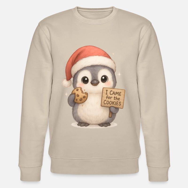 Biscuits de Noël Pingouins - Sweat bio CHANGER Stanley/Stella Unisexe - beige