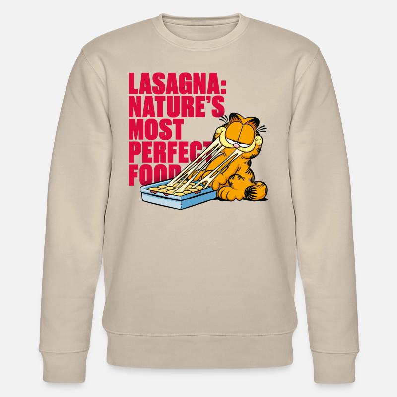 Garfield Lasagne Das Perfekte Essen - Stanley/Stella Unisex Bio-Sweatshirt CHANGER  - Beige