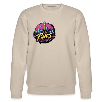 Paris Eiffelturm design - Stanley/Stella Unisex Bio-Sweatshirt CHANGER  - Beige - Vorne - Nik (191cm) & Marisol (170cm)
