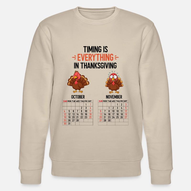 Thanksgiving Timing - Stanley/Stella Unisex Bio-Sweatshirt CHANGER  - Beige