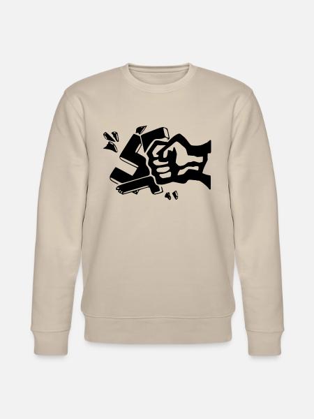 Against nazis faust - Stanley/Stella CHANGER Unisex Organic Sweatshirt - beige
