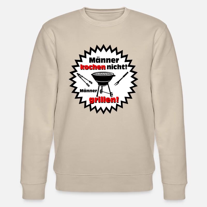 Grillen , Männer grillen - Stanley/Stella Unisex Bio-Sweatshirt CHANGER  - Beige