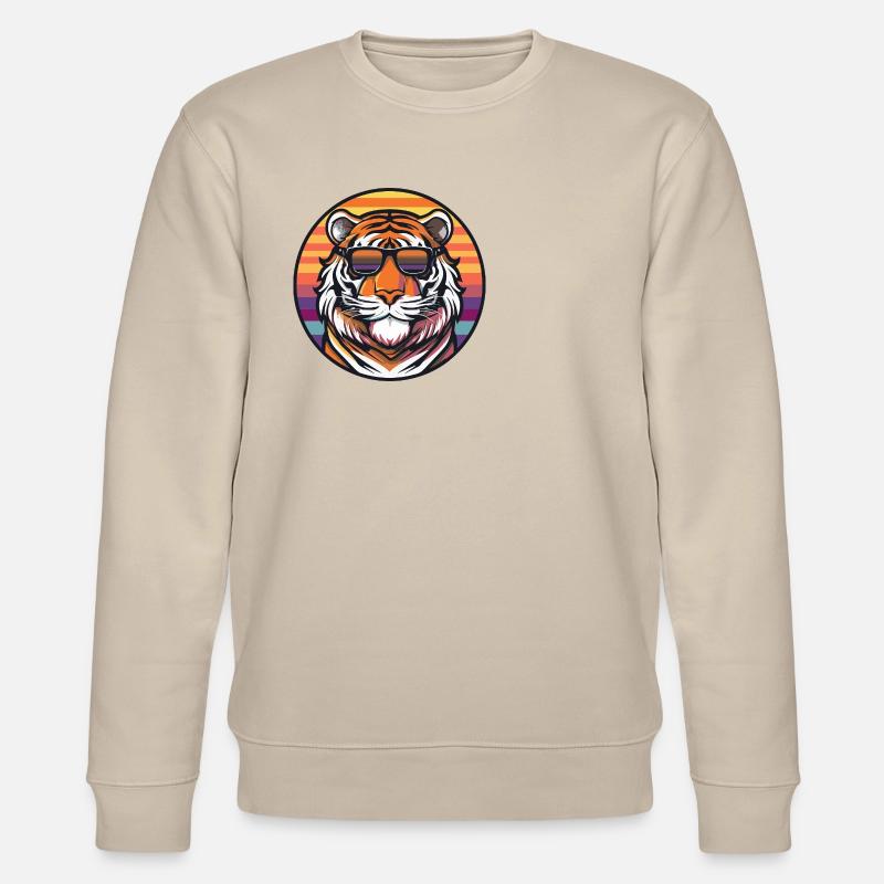 Tiger Comic Cool Summer - Stanley/Stella CHANGER Unisex Organic Sweatshirt - beige