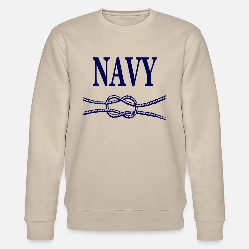 NAVY BLUE SCRIPT - Stanley/Stella CHANGER Unisex Organic Sweatshirt - beige