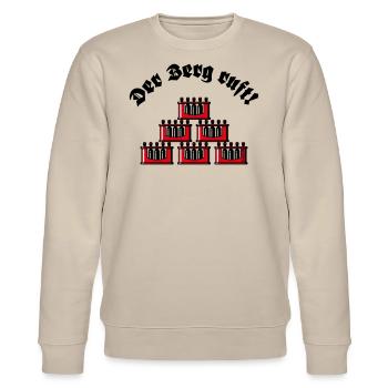 XDer Berg Ruft! (Bier Bierkästen Bierkisten / Rot) - Stanley/Stella Unisex Bio-Sweatshirt CHANGER  - Beige - Vorne - Nik (191cm) & Marisol (170cm)