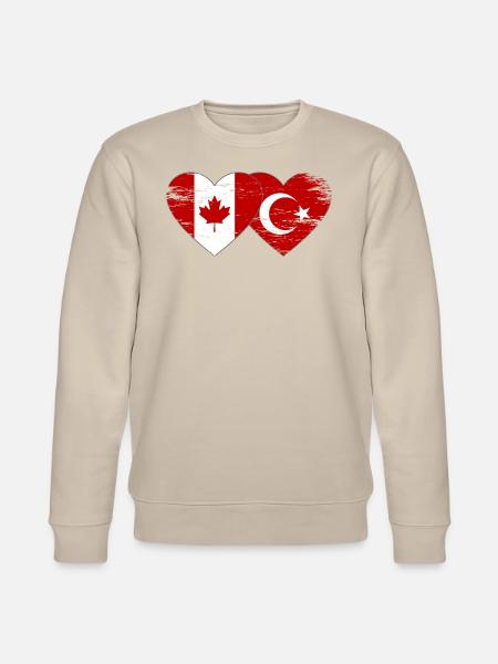 Canada Dinde Drapeau Coeur Utilisé - Sweat bio CHANGER Stanley/Stella Unisexe - beige