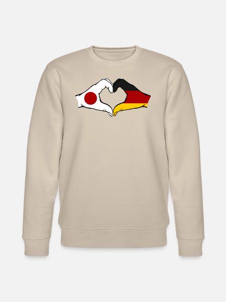 Japan Tyskland Hænder Hjerte Form - Stanley/Stella økologisk unisex-sweatshirt CHANGER  - beige
