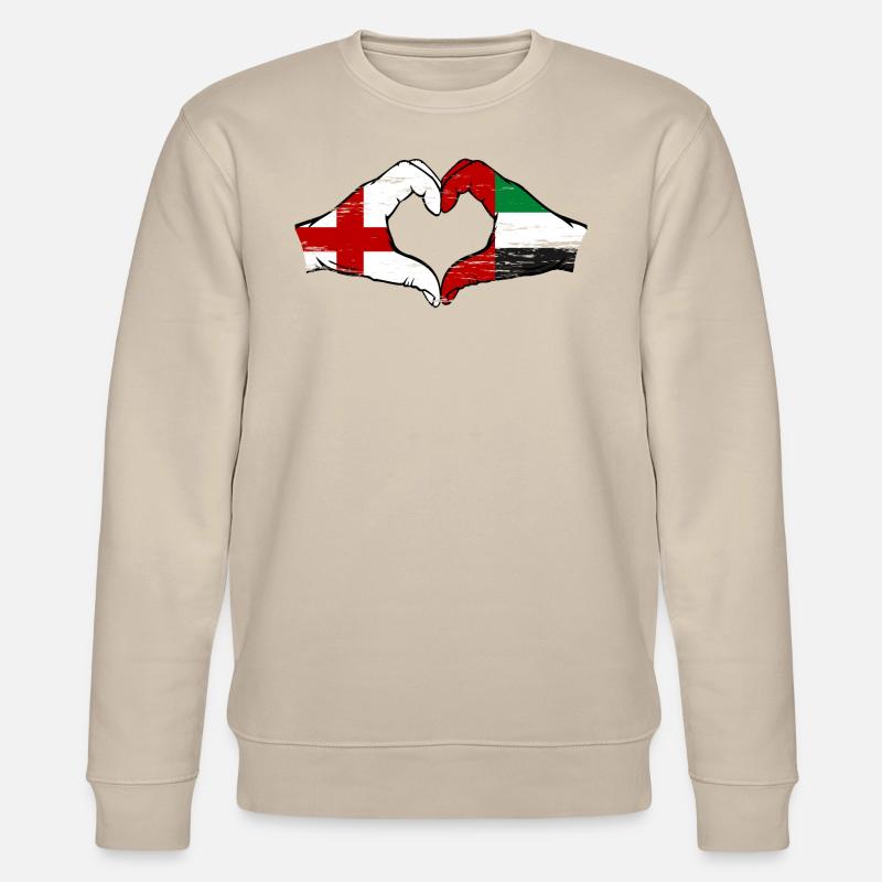 Angleterre, Émirats arabes unis, Cœur - Sweat bio CHANGER Stanley/Stella Unisexe - beige