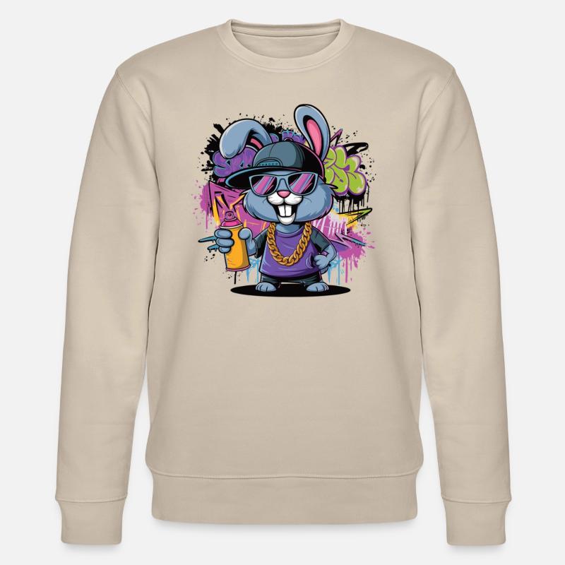 Graffiti bunny with style - Stanley/Stella CHANGER Unisex Organic Sweatshirt - beige