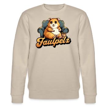 Funny Hamster, Bumbler, Couch T-Shirt, Chill -D - Stanley/Stella CHANGER Unisex Organic Sweatshirt - beige - Front - Nik (191cm) & Marisol (170cm)