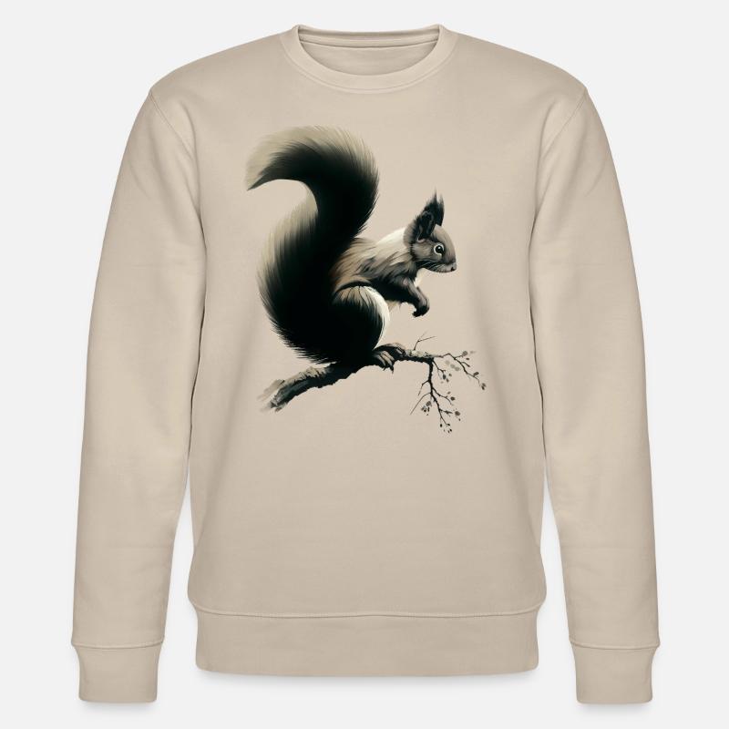 Eichhörnchen auf Ast - Stanley/Stella Unisex Bio-Sweatshirt CHANGER  - Beige
