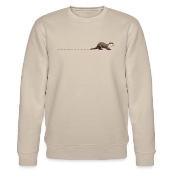 Otterspuren Seeotter Spuren Fußabdruck Otter - Stanley/Stella Unisex Bio-Sweatshirt CHANGER  - Beige - Vorne - Nik (191cm) & Marisol (170cm)