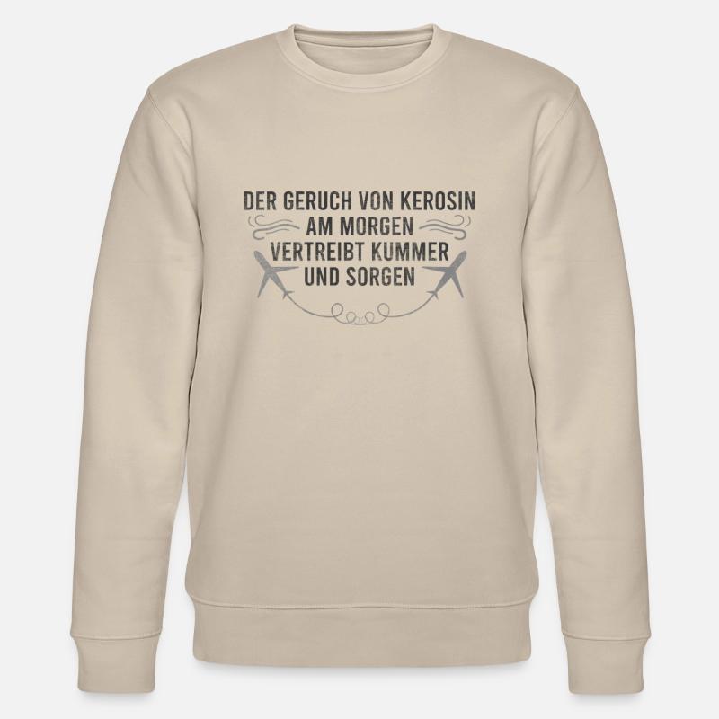 Flugzeug Fan Spruch - Stanley/Stella Unisex Bio-Sweatshirt CHANGER  - Beige
