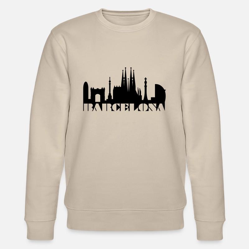 Barcelona Skyline Spanien - Stanley/Stella Unisex Bio-Sweatshirt CHANGER  - Beige