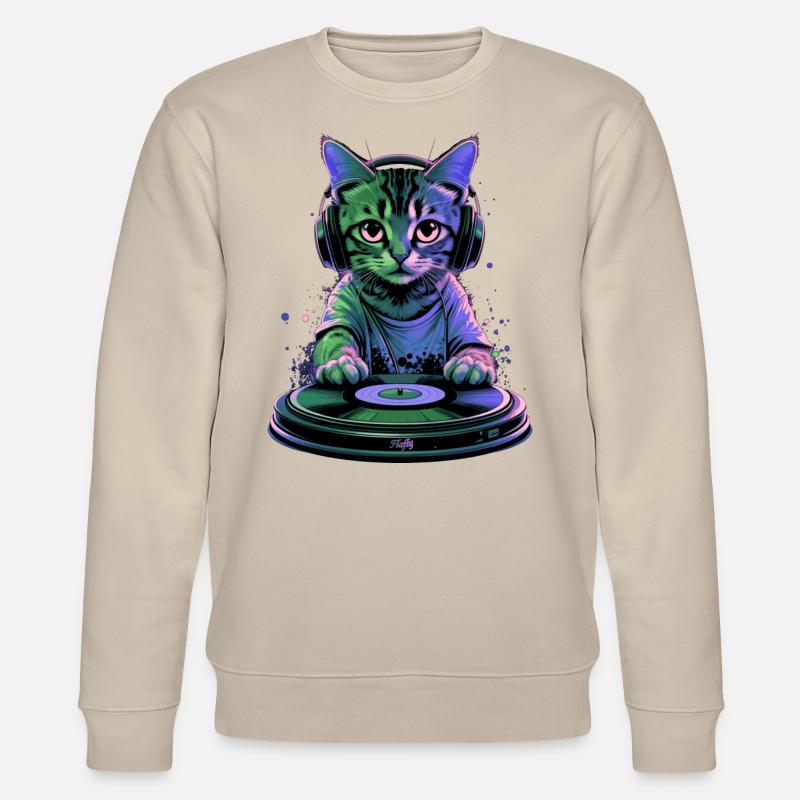 Kitty DJ 🎧 - Stanley/Stella Unisex Bio-Sweatshirt CHANGER  - Beige