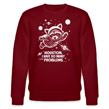 Houston Racoon - Stanley/Stella Unisex Bio-Sweatshirt CHANGER  - Burgunderrot - Vorne - Nik (191cm) & Marisol (170cm)