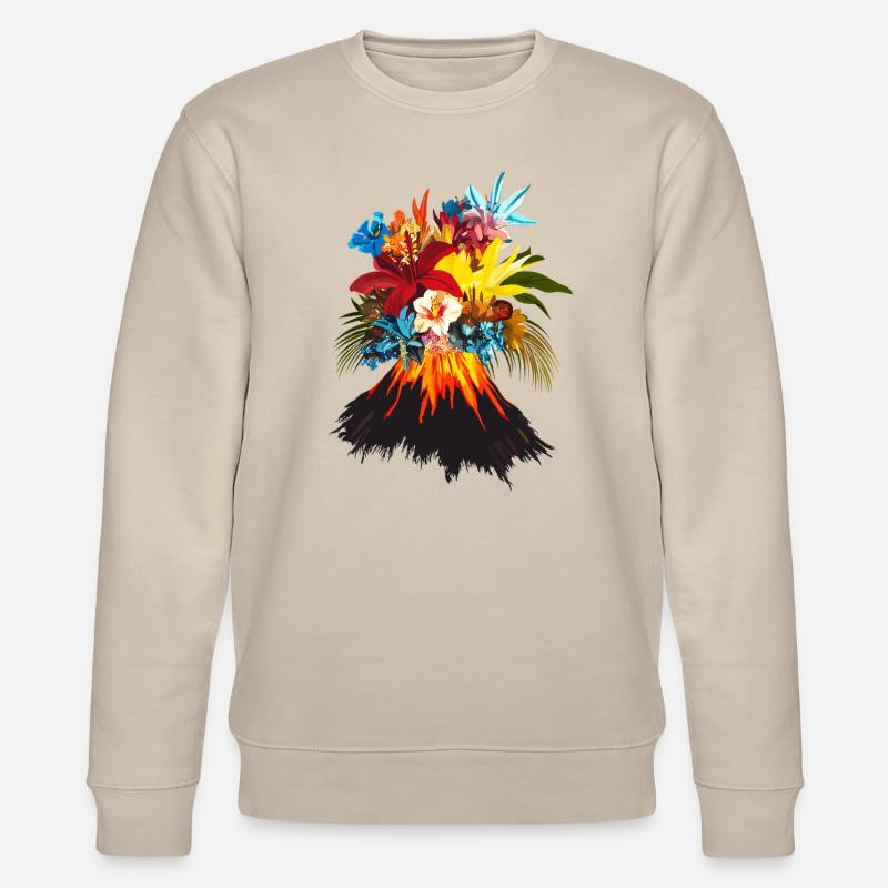 Vulkan Blumen bunt - Stanley/Stella Unisex Bio-Sweatshirt CHANGER  - Beige