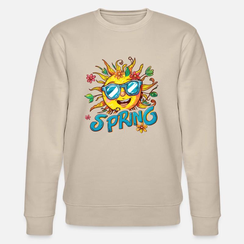 Frühling Spring Sonne Blumen - Stanley/Stella Unisex Bio-Sweatshirt CHANGER  - Beige