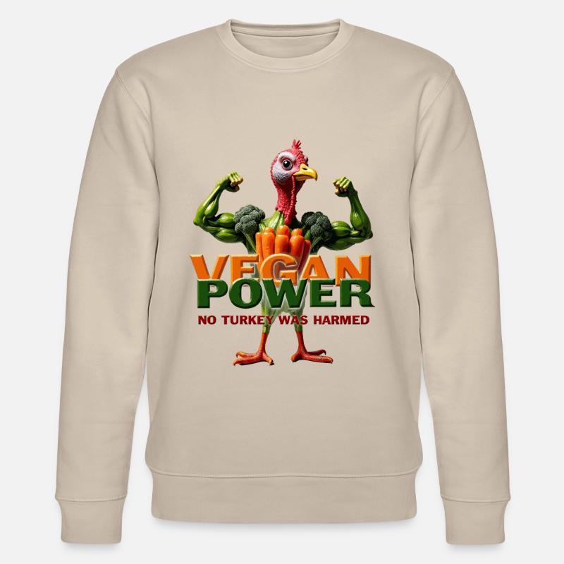 Puissance végétalienne dinde - Sweat bio CHANGER Stanley/Stella Unisexe - beige