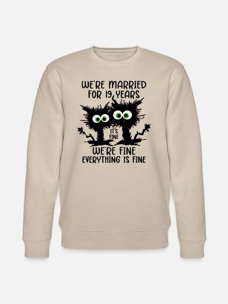19 Years Married Mother of Pearl Wedding Gift - Stanley/Stella CHANGER Unisex Organic Sweatshirt - beige