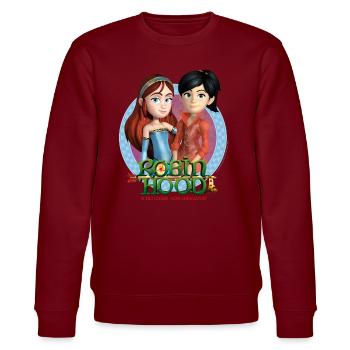 Robin Hood Maid Marian Und Scarlett - Stanley/Stella Unisex Bio-Sweatshirt CHANGER  - Burgunderrot - Vorne - Nik (191cm) & Marisol (170cm)