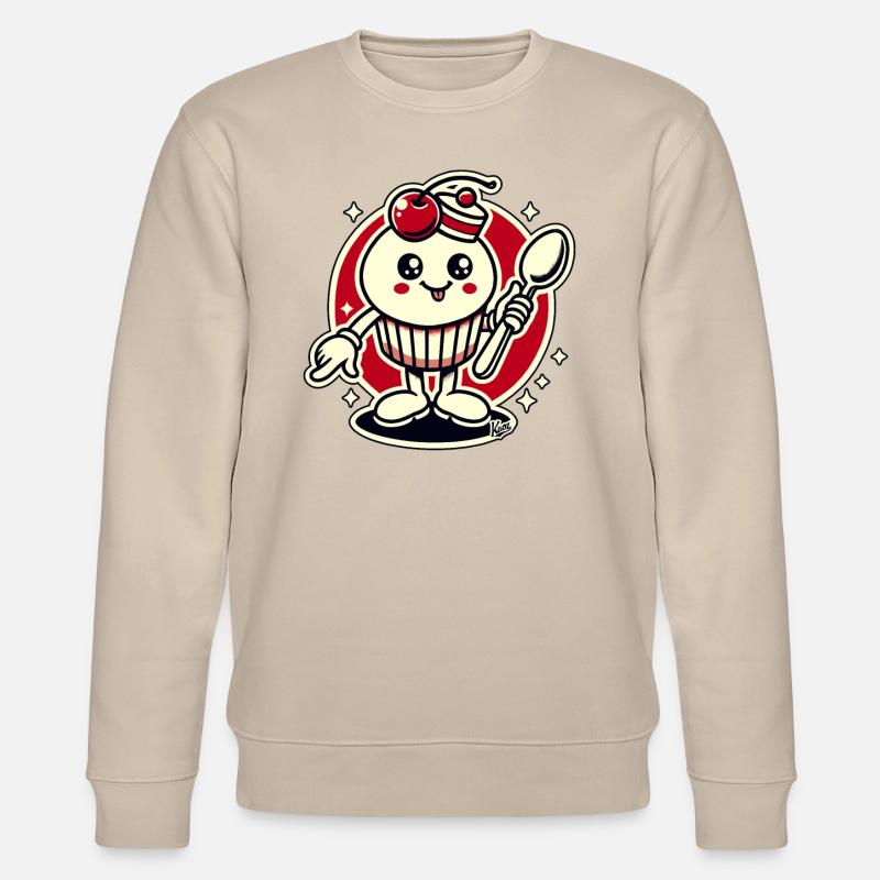 Cupcake-Kirsch-Löffel-Typ - Stanley/Stella Unisex Bio-Sweatshirt CHANGER  - Beige
