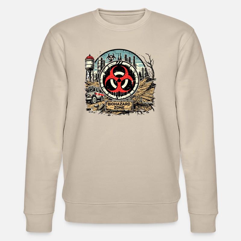 Biogefährdung-Biohazard Zone - Stanley/Stella Unisex Bio-Sweatshirt CHANGER  - Beige