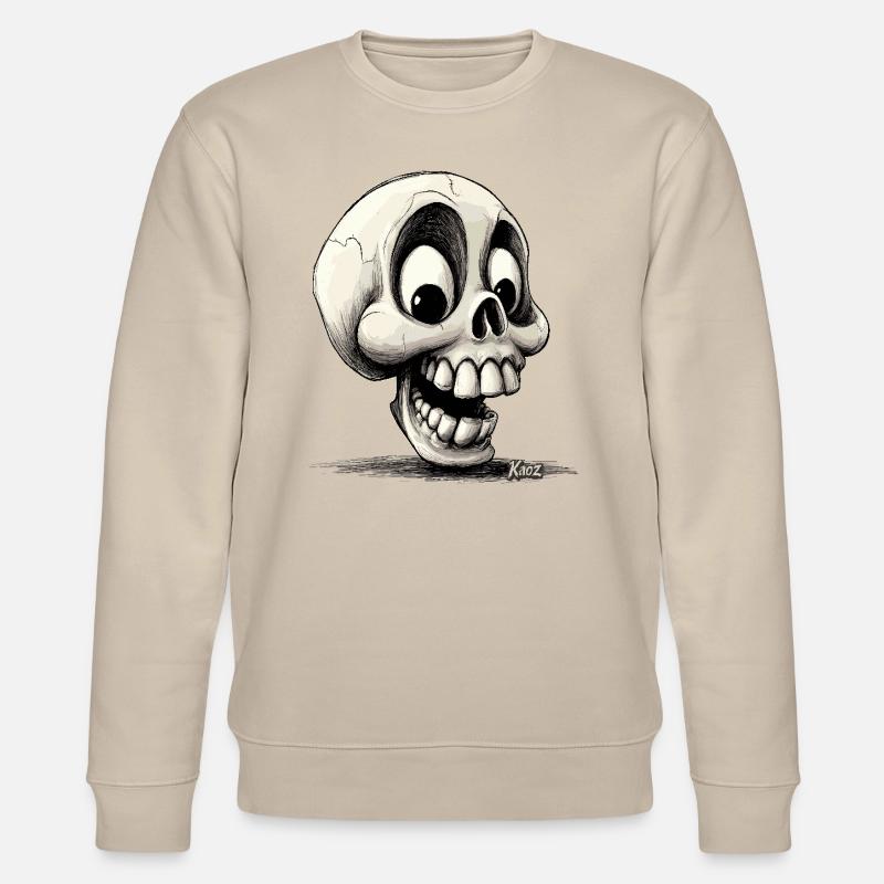Crâne super drôle, bizarre, heureux - Sweat bio CHANGER Stanley/Stella Unisexe - beige
