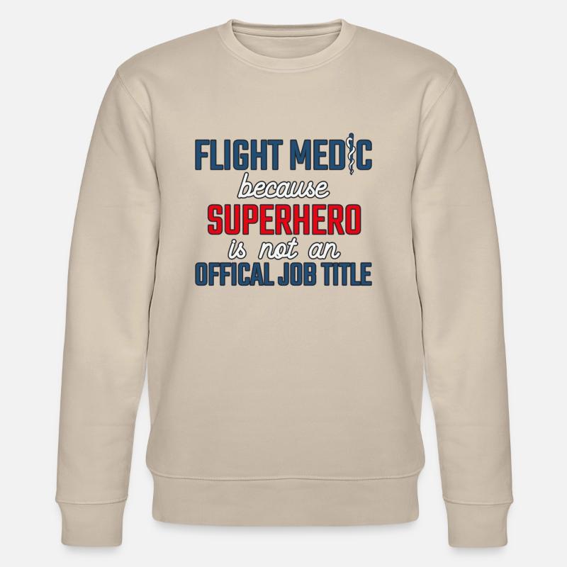 Flight Paramedic Superhero Luftrettung - Stanley/Stella Unisex Bio-Sweatshirt CHANGER  - Beige