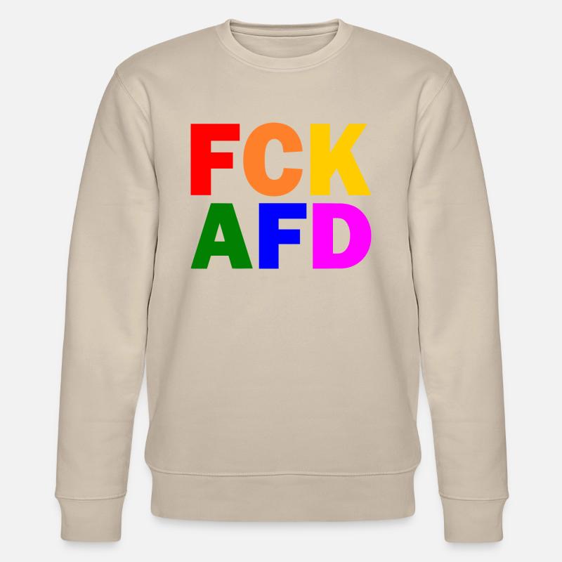 Fck afd - Stanley/Stella Unisex Bio-Sweatshirt CHANGER  - Beige