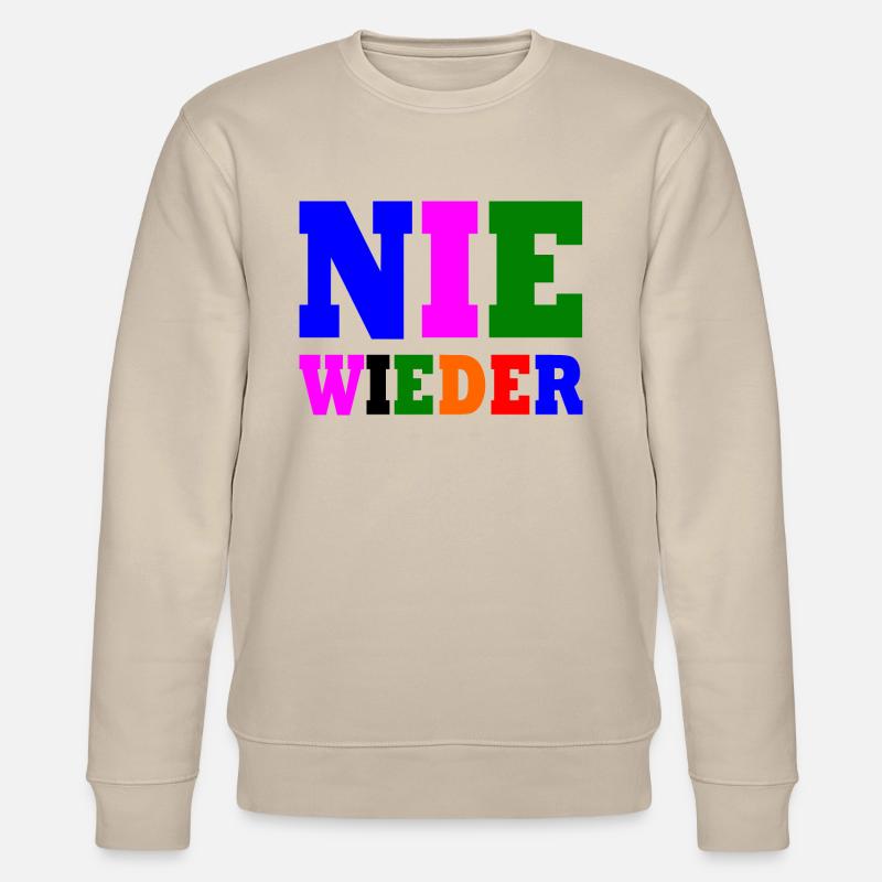 Nie wieder - Stanley/Stella Unisex Bio-Sweatshirt CHANGER  - Beige