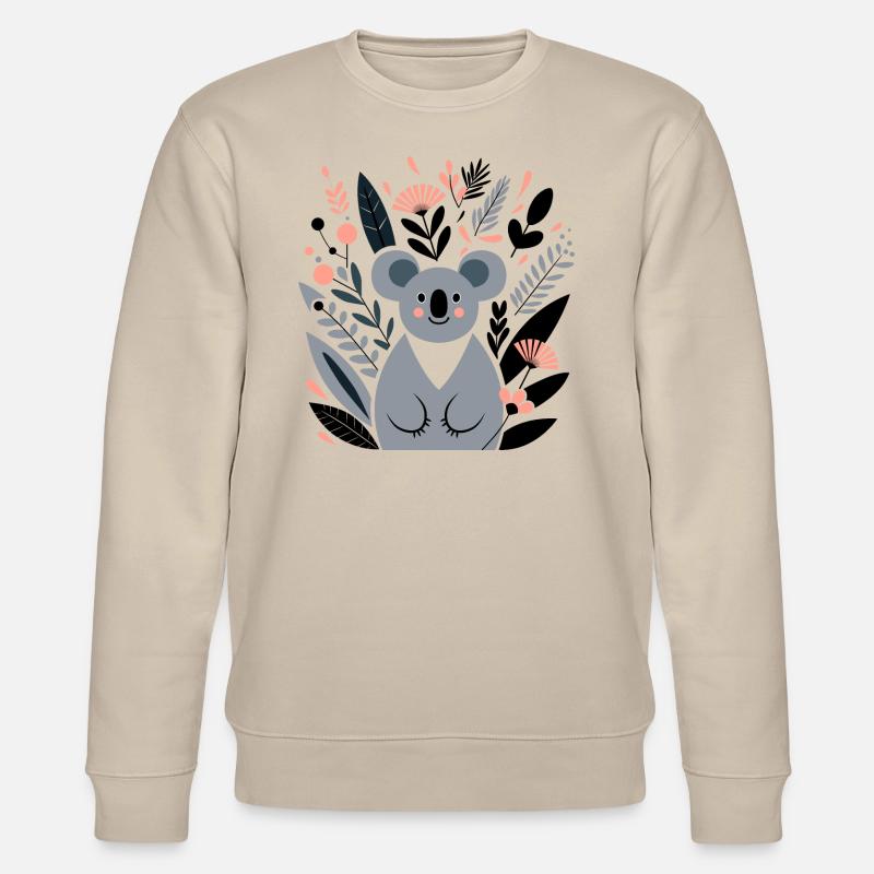 Koala avec des fleurs - Sweat bio CHANGER Stanley/Stella Unisexe - beige