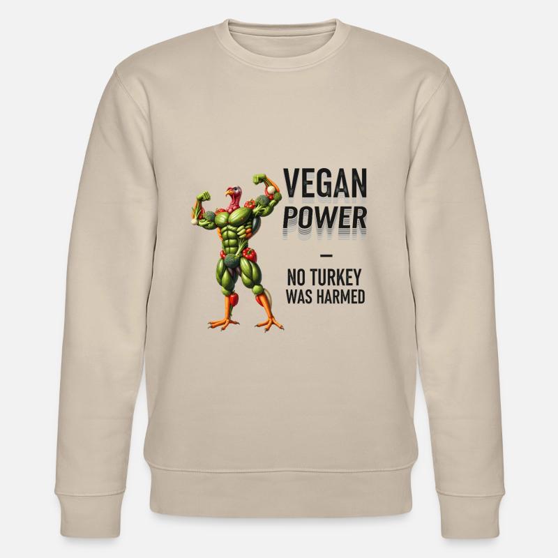 Vegan Power Turkey - Stanley/Stella Unisex Bio-Sweatshirt CHANGER  - Beige